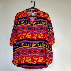 vintage art deco pattern dress-shirt